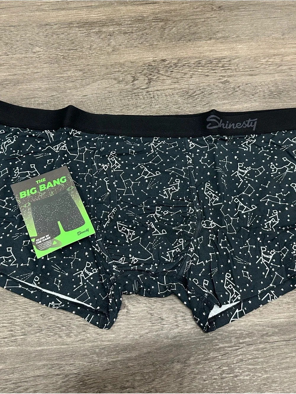 Shinesty Men’s NWT 4x ball Hammock Boxer Brief constellations stars glow in dark